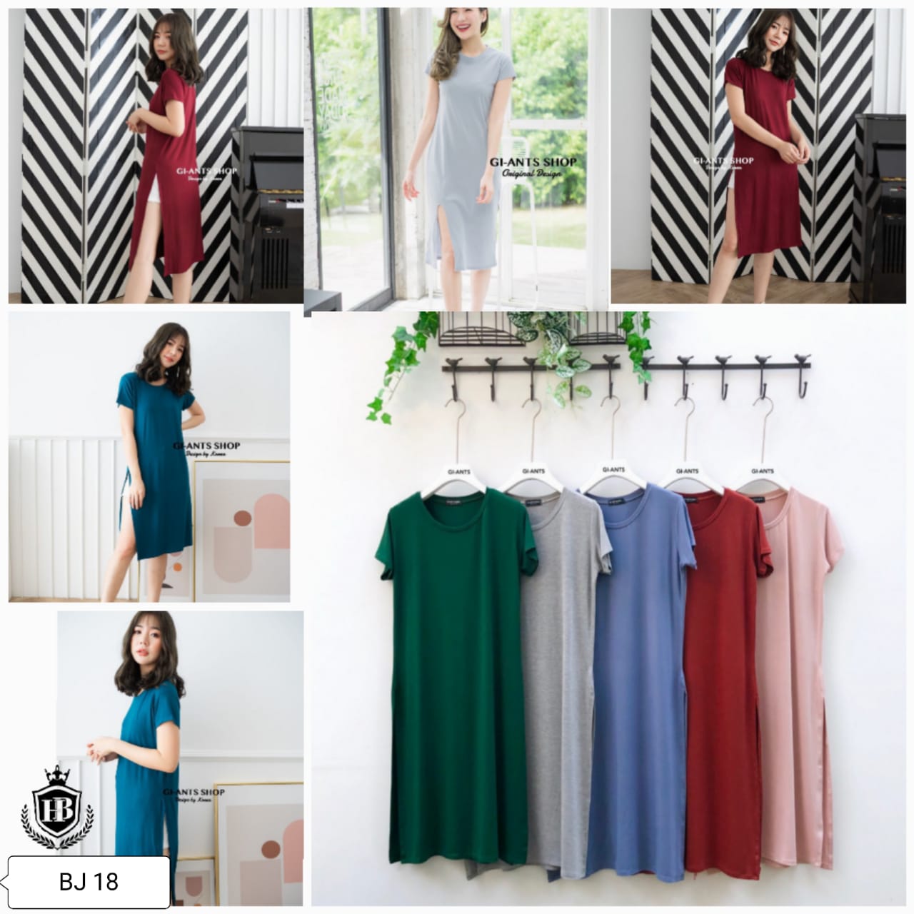 ROUND NECKLINE ,SHORT SLEEVES , LONG SIDE STRIPS