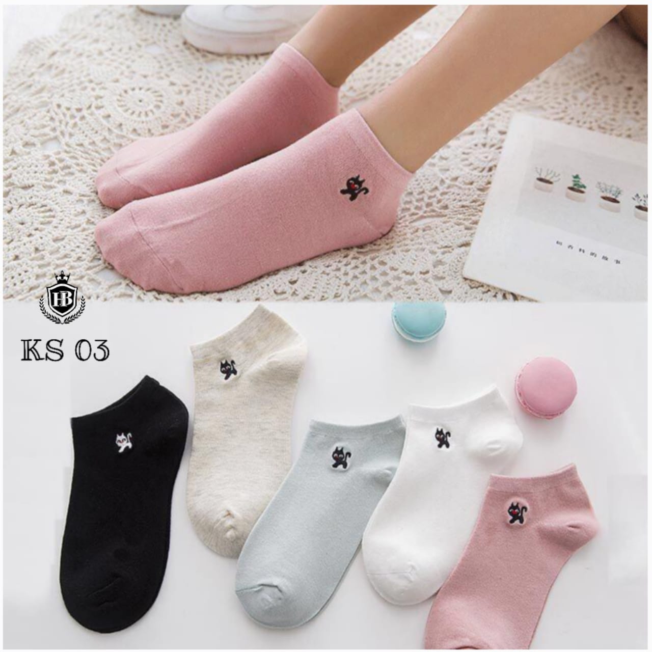 KAOS KAKI BLACK CAT LOGO